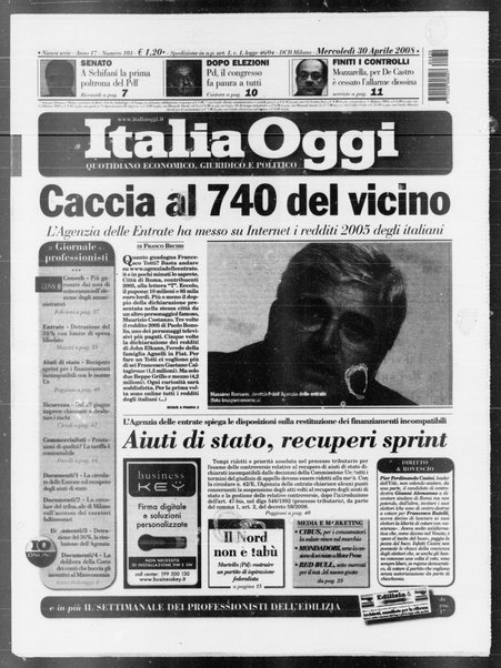 Italia oggi : quotidiano di economia finanza e politica